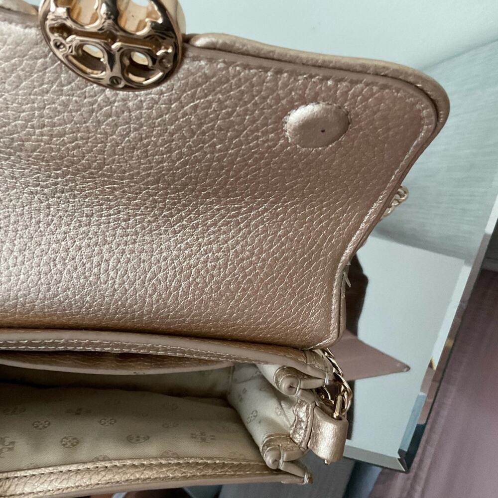Tory Burch Chain Mini Shoulder Crossbody Bag Gold Hardware Leather - Picture 6 of 12